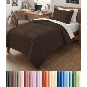 Duvet Cover Twin/Twin XL Size Set - Extra Soft Twin/Twin XL Duvet Cover 68" x 90" with 1 Pillow Sham - Hotel Luxury, Easy Care, Fade Free w/ Zipper Closures & Ties - Comfy, Cozy & Breathable (Brown)