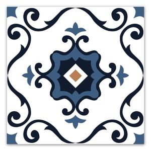 WOWSTAR 30-Pack Peel and Stick Floor Tiles, 12 x 12in Vinyl Flooring Tiles, Self-Adhesive Waterproof Flooring Planks for Kitchen, Dining Room, Bedrooms, 30 Sq. Ft - Blue Flower Texture