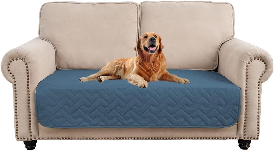 fuguitex Waterproof Dog Bed Cover Couch Cover for Pet Anti-Slip Cat Mat Pet Pad Blanket for Sofa Chair Recliner Bed Furniture Protrctor (30x53 Inch (Pack of 1), Blue)