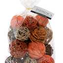 Natural Tones Vase & Bowl Fillers Decorative Balls | Home Decor (Autumn Orange)