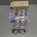 CCVOO 6 Pack Blue Light Blocking Reading Glasses, Anti Headache/Glare/Eye Strain Readers Computer Eyeglasses Women/Men (6 Pack Mix, 0.00)