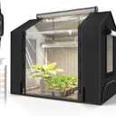 Bstrip Indoor Greenhouse with Grow Light, Mini Grow Tent with Oxford Fabric, Waterproof Base Mat&Ventilation Window for Seed Starting&Plant Growth, 18W Grow Light with Timer, 23.8"x15.7"x20.5"