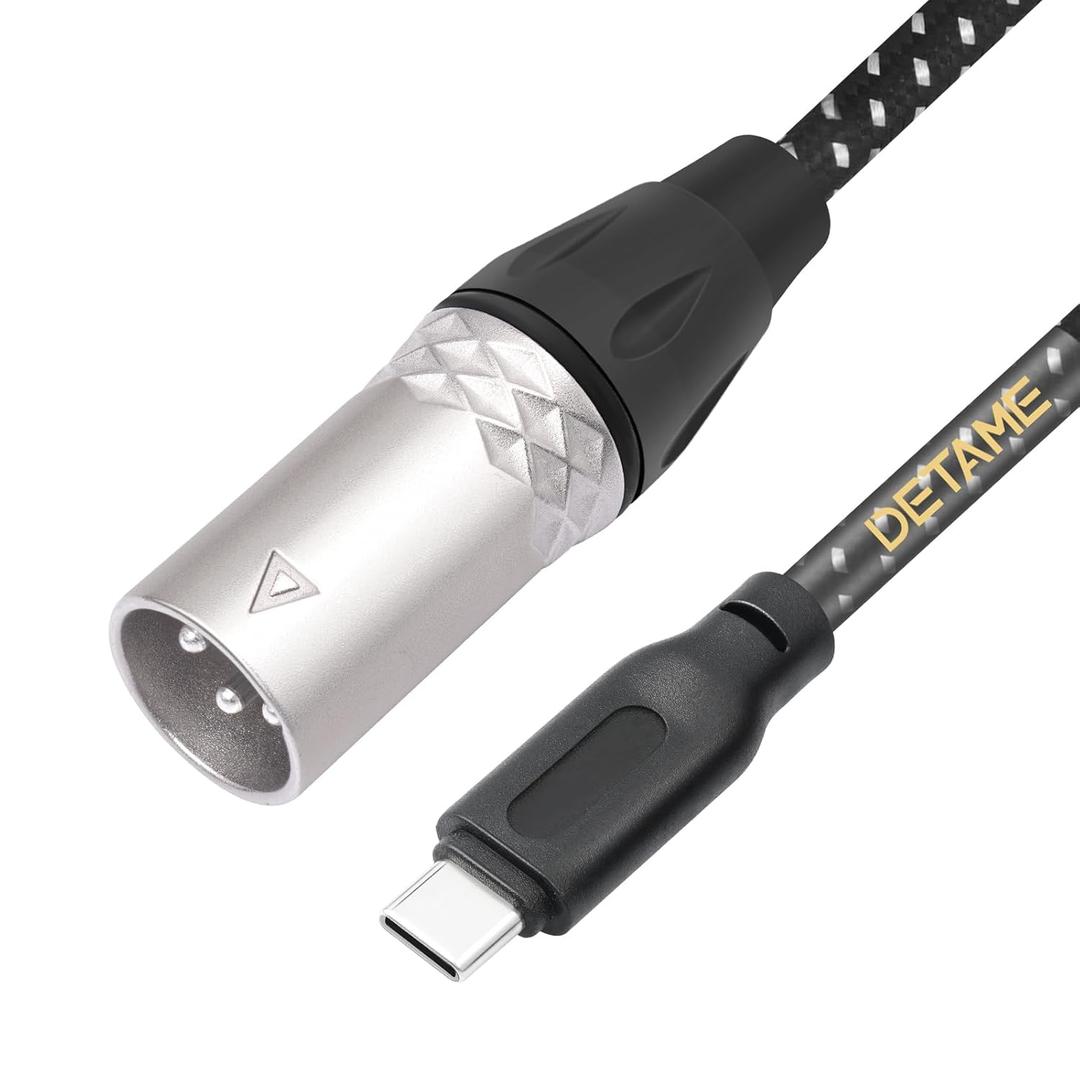 USB c to XLR Male Audio Cable,24Bit/96Khz USB C Smartphone/Laptop to XLR Male Output Cable for Amplifier, Speaker, Mixer Console, etc-3.3FT