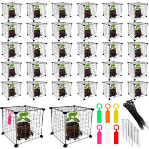 40 Set Wire Plant Cages for Plants Protect from Rabbits,Square Wire Plant Cages for Plants DIY Metal Net