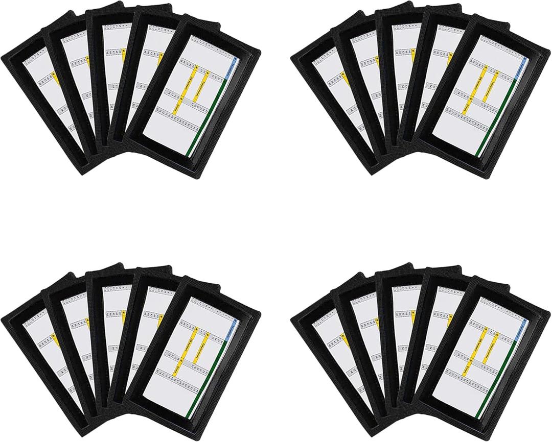 QB Playbook Wristband - Football Quarterback Play Wristbands for Adult and Youth - Wrist Coach for All Sports with 3 Compartments (Adult, 20-Pack, Black)