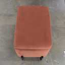Studio Living Connor 24" Small Storage Ottoman, Modern Boho, Matte Black Metal Legs, Velvet Fabric, Rust (16"D x 24"W x 18"H)