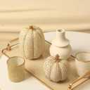 Fall Thanksgiving Pumpkin Decor Figurines, 2 PCS Fake Pumpkin Statues for Tabletop Decorating, White and Gold Resin Pumpkins for Autumn Harvest Luxury Fall Home Decor, Farmhouse, Gift Package (Set of 2)