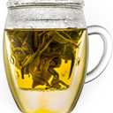 Creano Tea Glass with Infuser and Lid 400ml - Large Tea Cup - Microwave & Dishwasher Safe - Loose Leaf Tea Maker Gift Set (1 Piece (Pack of 1))