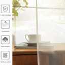 Youleyar Solid Sheer Rod Pocket Curtain Voile Draperies 2 Panels White Beige Black Grey Coffee 52 Inch Width 72 Inch Long 1 Pair for Kitchen Bedroom Children Living Room Yard(Ivory,52Wｘ72L)