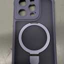 MOCCA Design for iPhone 15 Pro Case with Magnetic Invisible Stand [Full Camera Protection] [Compatible with Magsafe] Military Drop Shockproof Translucent Matte Phone Case Cover 6.1",Lavender Grey