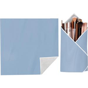Self-Adhesive Makeup Bag  Portable Magic Cloth Cosmetic Pouch & Lens Wrap, Travel Organizer for Beauty Essentials, Gifts, and Daily Use,Blue,17.71inch