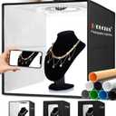 DUCLUS Light Box Photography, 16x16 Inch Photo Light Box with 160 Dimmable LED Lights (CRI 97+), 6 PVC & 2 Paper Backdrops, Portable Studio Box for Product Photography: Jewelry, Food, Shoes