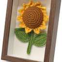 Marvogo Crochet Bouquets Photo frame, crochet sunflower, Hand-Knitted Yarns to Make Sunflower Photo frame,Home & Office for Wall Wall Decor,Desktop decoration, Pack of 2