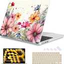 Mektron for 2026/2025/2024/2023 MacBook Air 15 INCH M5 A3448 /M4 A3241 /M3 A3114 /M2 A2941 Case, Printed Plastic Hard Shell Cover with 15.3" Liquid Retina Display Touch ID, Colorful Floral
