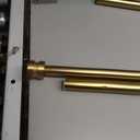 2 Pack Single Curtain Rods, 1Inch Diameter Telescoping Drapery Window Curtain Rod 48-84Inch(4-7ft) Rod Length, Warm Gold