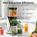 EanOruus Juicer Machines, 3-in-1 Cold Press Juicer with 6.5" Extra Large Chute, 100oz Large Capacity, AC Motor, Makes Juice, Nut Milk & Sorbet, Bright White
