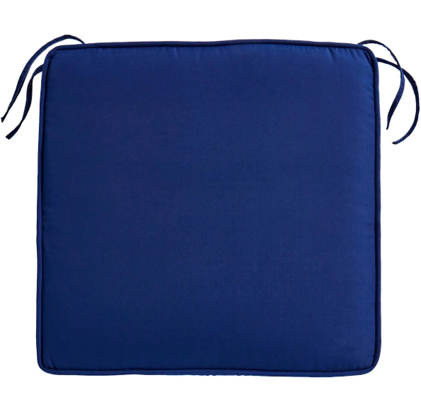 Outdoor Chair Cushions: Waterproof & Fade Resistant Seat Cushion for Patio Furniture -  Chair Pads with Ties and Hidden Zipper - Patio Chair Cushion Replacement, Navy