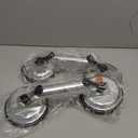 SOLUDE 2 Pack Glass Suction Cup, Aluminum Heavy Duty Vacuum Lifter for Moving Glass/Window/Tiles/Mirror/Granite, Double Gripper Sucker Plate