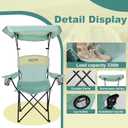 YOUNG WOOD Camping Chair with Canopy, Beach Chair with Shade,Portable,Lightweight Oversized for All, Easy to Open and Close Without Installation, Side Pocket Design for All Outdoor Activities Blue