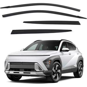 Safe Smoke Window Visor Sun Rain Vent Guard 4 Pcs Set Out Channel Visor Black Compatible with KONA (KONA 24~ Smoke)