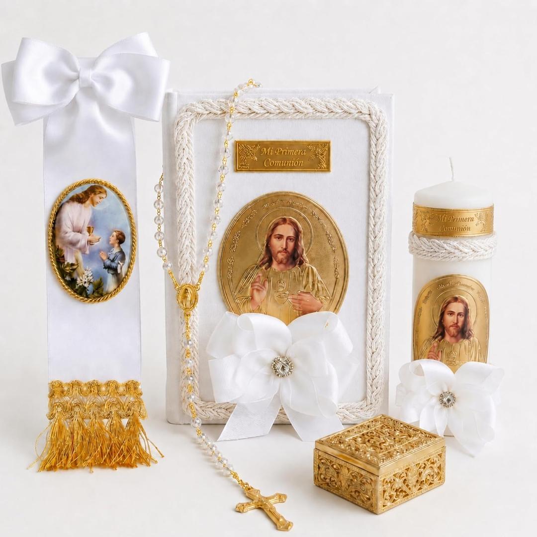 First Communion Candle and Bible - Biblia y Vela de Primera comunin para nio - Vela para Primera comunion para nio - First Communion Candle Set for boy - recuerdos de Primera comunion