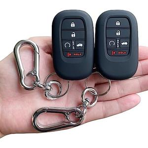 TANDRIVE Key Fob Cover for (5 Buttons) Honda 2026 2025-2022 Civic Accord CR-V HR-V Pilot and 2026 Passport, Silicone, 2-Pack, Black