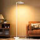 Aisutha LED Floor Lamp, 32W/3000LM Super Bright Arc Floor Lamp, 3000K-6000K Stepless Dimming, Standing Tall Lamp with Remote Control & Pedal Switch for Living Room Bedroom Office (White)