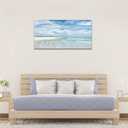 NINEASO Sea Beach Canvas Wall Art Aqua Ocean Pictures Nature Wall Decor Sea Birds Coastal Landscape Prints Modern Seascape Artwork for Living Room Bedroom Office Wall Decoration 20" x 40"