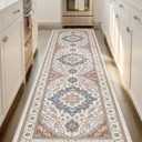 Color&Geometry Kitchen Floor Mat 24x87 Vintage Anti Fatigue, Oatmeal