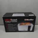 Mueller UltraToast Full Stainless Steel Toaster 4 Slice, Long Extra-Wide Slots for Bagels and Waffles, 6 Browning Levels, LED Display, Cancel/Defrost/Reheat Functions & Removable Tray, Kitchen Gadgets