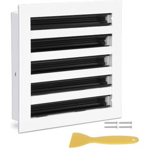 10x10 Modern AC Vent Cover, Decorative White Air Vent (Duct Opening Cutout), All Aluminium Standard Linear Slot Diffuser, Low Noise - Register Grille for Ceiling, Walls & Floors