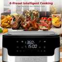 Air Fryer, 8.5QT Family Size Digital Air Fryers, BPA-Free, Smart Touchscreen with 8-Preset, Air Frying, Reheat Leftovers, Party Food, Fast Cooking, Dishwasher-Safe, Stainless Steel