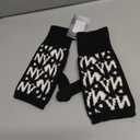 BRUCERIVER Womens Winter Knit Soft Fingerless Mitten Gloves Geometry Design On Top Black One Size