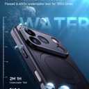 Lanhiem Magnetic for iPhone 17 Pro Max Waterproof Case, Dustproof Case Built-in Screen Protector, [Fit for MagSafe] [Invisible Stand] Shockproof Heavy Duty Underwater Case for 17 Pro Max (Black)