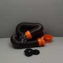 Camco RhinoFLEX 15-Ft Camper/RV Sewer Hose Kit - Features Clear Elbow Fitting w/Removable 4-in-1 Adapter - Connects to 3 Slip or 3/3.5/4 NPT Threaded Sewer Connection (39770)