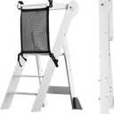 COSYLAND Foldable Toddler Kitchen Stool Helper - Height Adjustable Kitchen Standing Tower for Bathroom Sink or Counter - Step Stool for Toddlers Ages 18 Months to 6 Years White