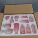 Pink Glass Bud Vase Set of 24, Small Flower Vases for Centerpieces in Bulk, Mini Vintage Vase for Wedding Decor, and Home Table Dcor