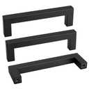 Goldenwarm 2 Pack Black Square Bar Cabinet Pull Drawer Handle Stainless Steel Modern Hardware for Kitchen and Bathroom Cabinets Cupboard,Center to Center 4in(102mm) Cabinet Handles