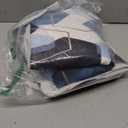 4Pcs Blue Bathroom Set Geometric Shower Curtain Set Modern Art Shower Curtain for Bathroom with 12 Hooks, Bathroom Carpet Bath Mat and Toilet Rugs