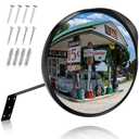 Angooni 12" Adjustable Wide Angle View Security Mirror, Acrylic Convex Traffic Mirror for Driveway, Park, Garage (Supports Indoor and Outdoor)