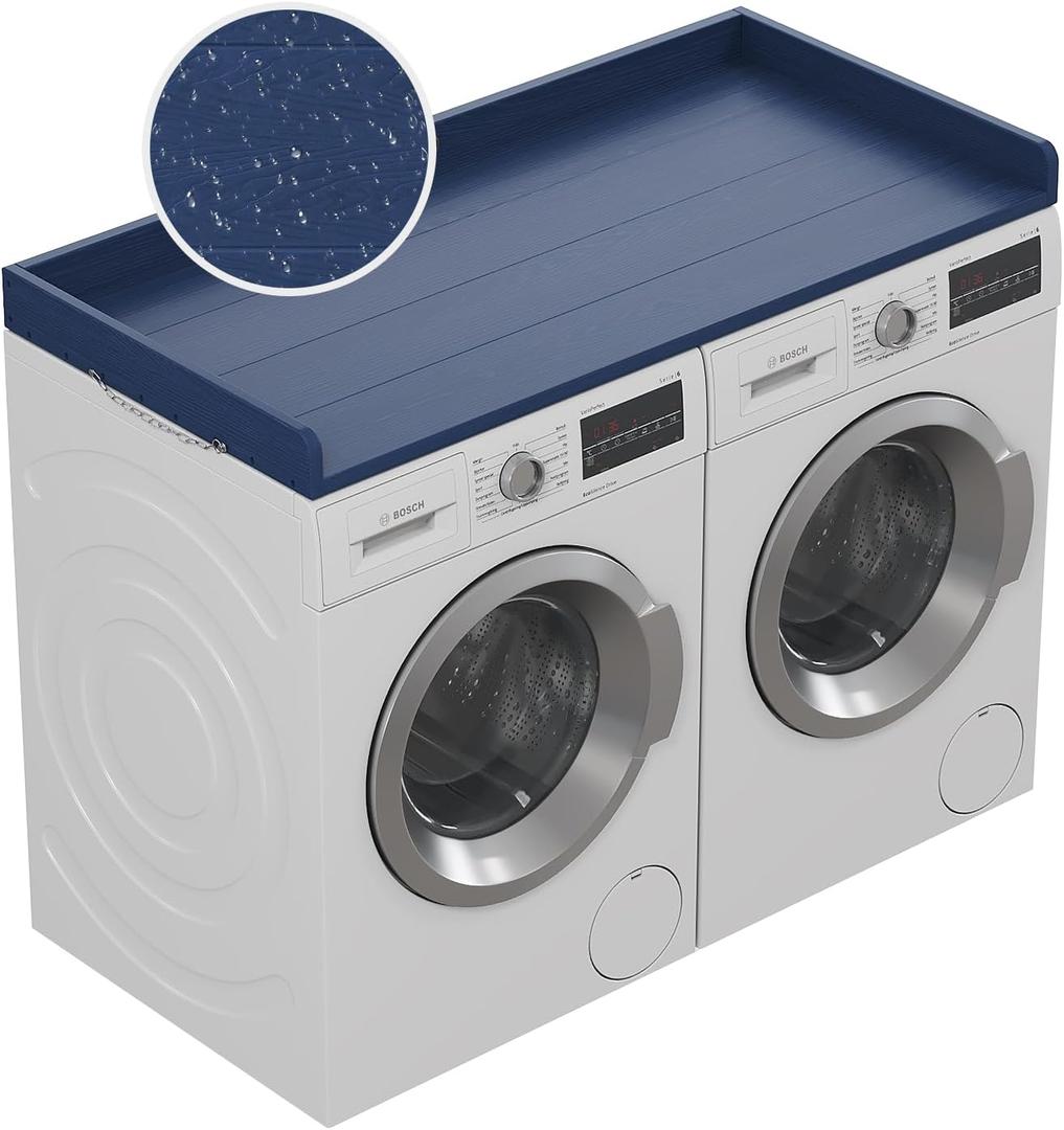 No-Installation HDPE Washer Dryer Countertop, Washer and Dryer Topper Covers for The Top, Laundry Countertop Laundry Room Organization No Water Leakage Navy Blue, 24" x 18" x 12"