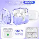 R-fun for AirPods Pro 3 Case, Transparent Non-Yellowing with Cleaning Kit & Keychain, Auto Pop-Up Lid Design for AirPods Pro 3rd Generation Case, Compatible with Magsafe, Clear Purple