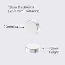 N52 - D10x3mm - 60 Pack, Small Strong Neodymium Disc Magnets, Powerful Rare Earth Magnets, Mini Round Fridge Magnet, Refrigerator Magnet for Whiteboard,Locker, Crafts,DIY 3D Printing