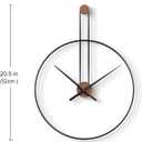 Cuspin 16 inch Wall Clock, Silent Non-Ticking Battery Operated Modern Clocks for Living Room, Black Metal Frame with Wood Accent, Minimalist No Numbers Wall Decor for Bedroom Dining Room Office