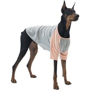 Dog Shirt for Small and Large Dogs Raglan Cotton T-Shirts Soft Breathable Dog Shirts pet Clothes Gray Series (5X-Large, Gray/Peach)