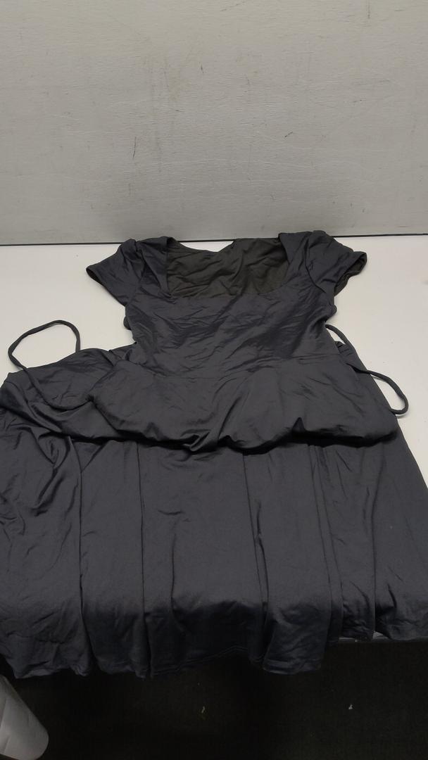 Women's 2025 Square Neck Empire Wasit Flared A Line Maxi Long Dress Size M