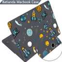 Batianda Case for New MacBook Air 13.6 inch 2025 M4 2024 2022 Release Model A3240 A3113 M3 A2681 M2, Designed Protective Hardshell Keyboard Cover and USB-C OTG Adapter, Cartoon Spaceship