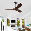 42-Inch Wood Ceiling Fan without Light,Quiet and Large Airflow,Speed Memory,2 Down Rods,Small Ceiling Fan for Bedroom,Patios,Garage (Dark Walnut, 42 inch)