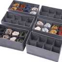 DIOMMELL 6 Pack Foldable Cloth Storage Box Closet Dresser Drawer Organizer Fabric Baskets Bins Containers Divider for Clothes Underwear Socks Lingerie Clothing, M Grey 00-0600