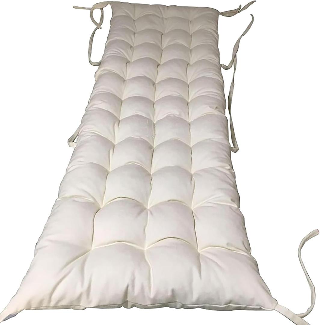 Generic Custom Non Slip Chair Cushion with Ties,Thicken Lounger Cushion Solid Color Bench Cushion Sofa Cushion Recliner Rocking Chair Cushion(50x50cm(20x20inch), Cream White), 1958707